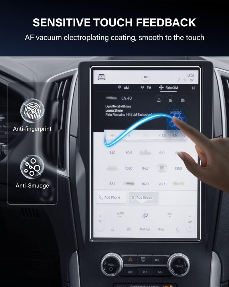 WEIPIN For Glossy Tempered Glass 2021 2022 2023 2024 2025 Ford Edge 12 Inch Touchscreen Screen Protector - Edge (SE/SEL/ST/ST-Line/Titanium) Accessories - Image 4